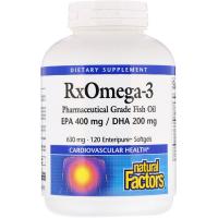 Фотография упаковки Natural Factors Rx Omega-3 630 мг 120 капсул